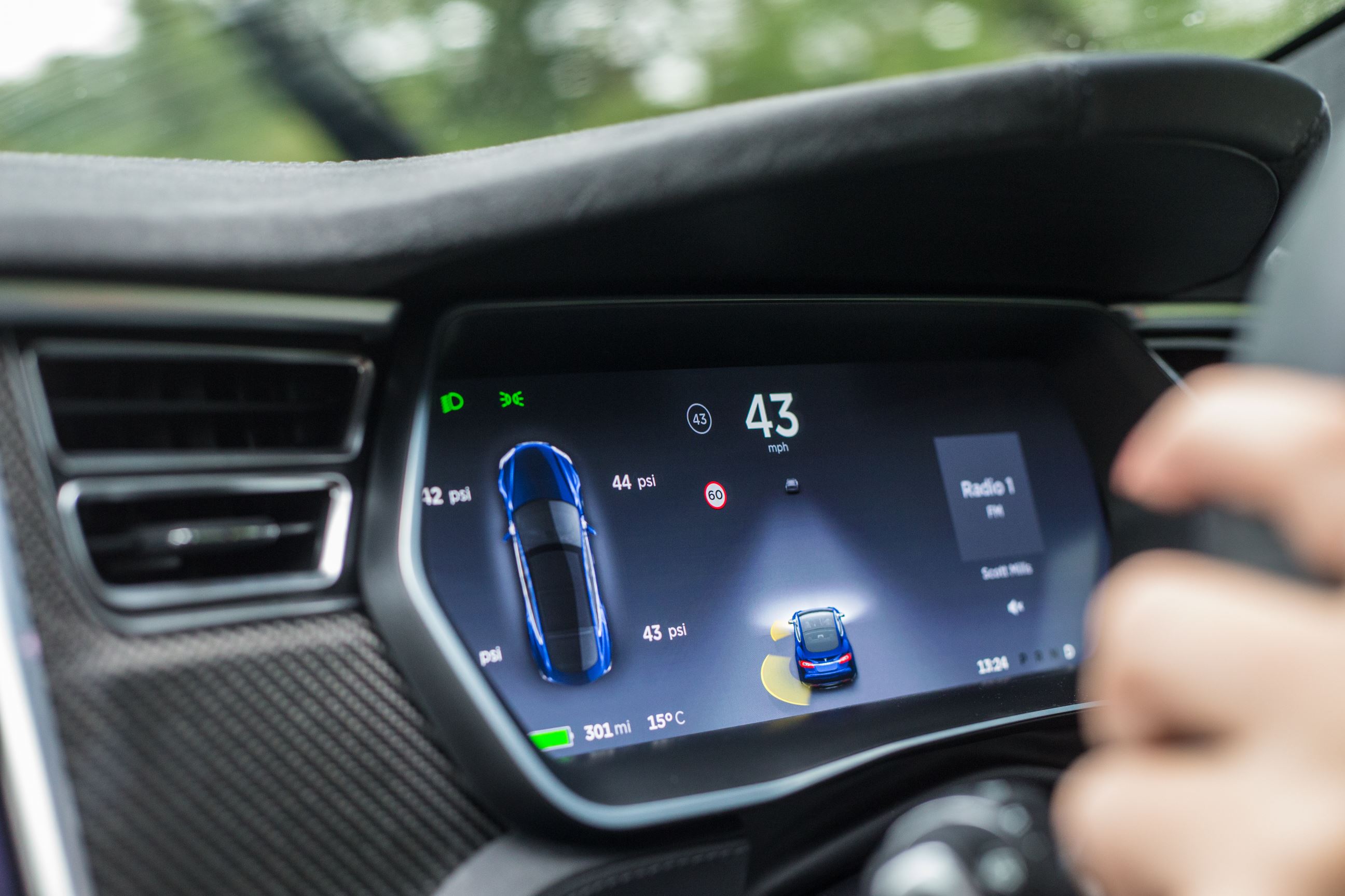 Tesla Model S dashboard screen